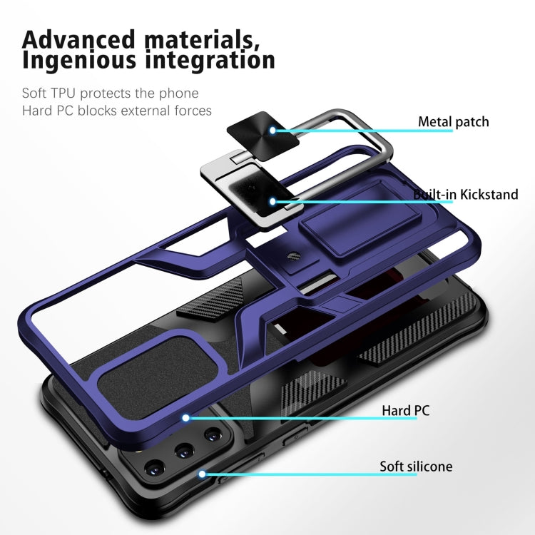 For Samsung Galaxy S20+ Armor 2 in 1 Magnetic Shockproof Phone Case with Foldable Holder