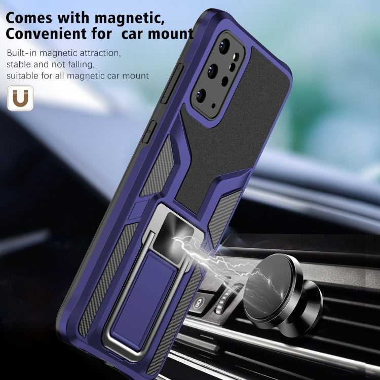 For Samsung Galaxy S20+ Armor 2 in 1 Magnetic Shockproof Phone Case with Foldable Holder