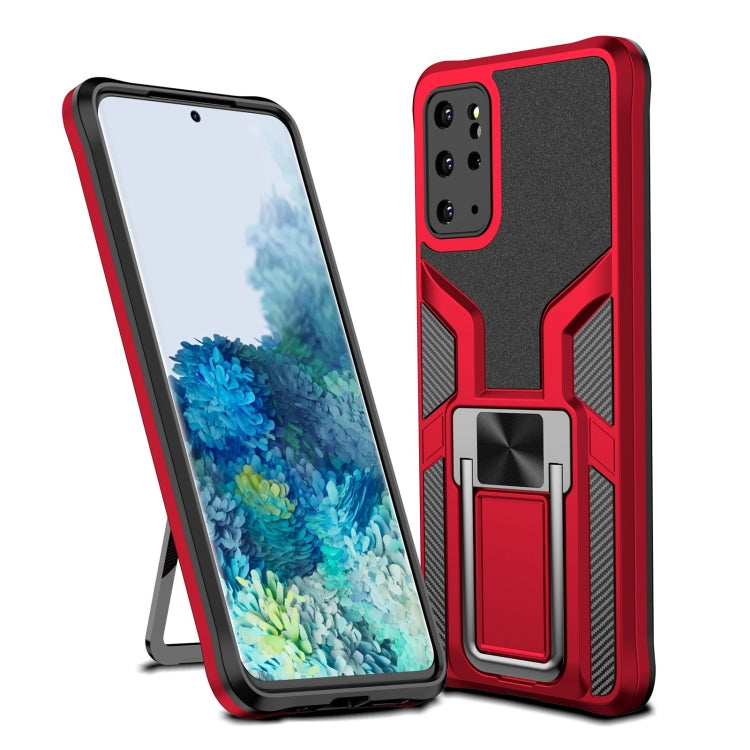For Samsung Galaxy S20+ Armor 2 in 1 Magnetic Shockproof Phone Case with Foldable Holder