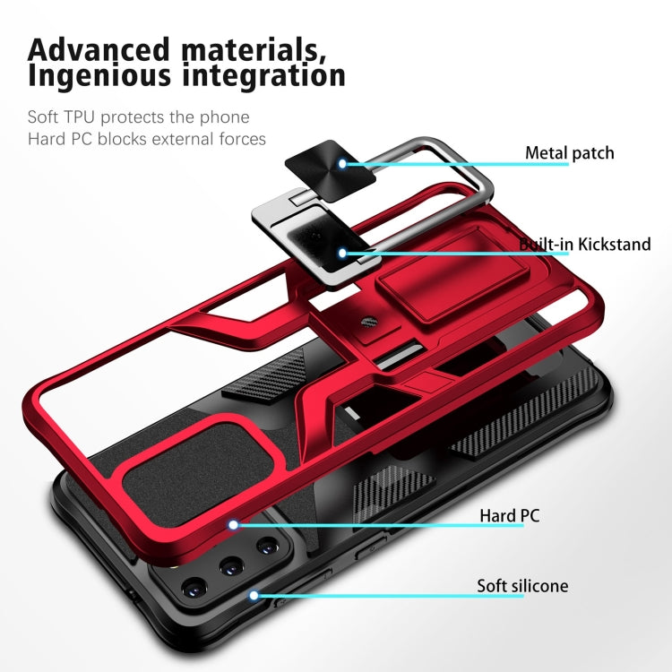 For Samsung Galaxy S20+ Armor 2 in 1 Magnetic Shockproof Phone Case with Foldable Holder