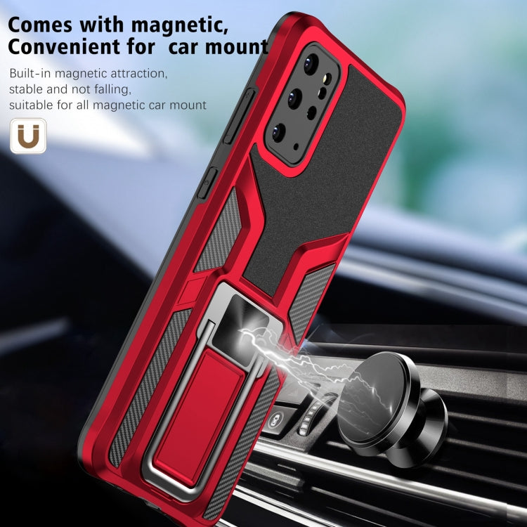 For Samsung Galaxy S20+ Armor 2 in 1 Magnetic Shockproof Phone Case with Foldable Holder