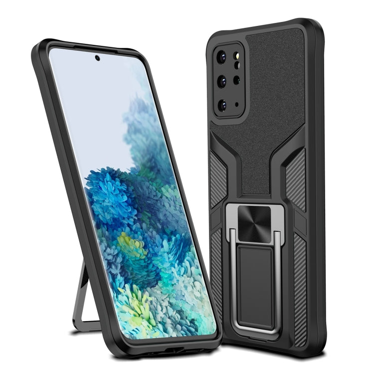 For Samsung Galaxy S20+ Armor 2 in 1 Magnetic Shockproof Phone Case with Foldable Holder