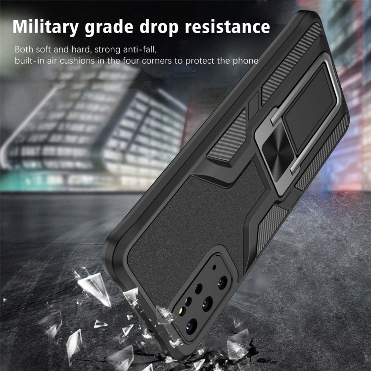 For Samsung Galaxy S20+ Armor 2 in 1 Magnetic Shockproof Phone Case with Foldable Holder