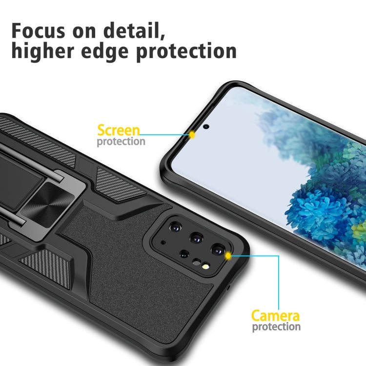 For Samsung Galaxy S20+ Armor 2 in 1 Magnetic Shockproof Phone Case with Foldable Holder