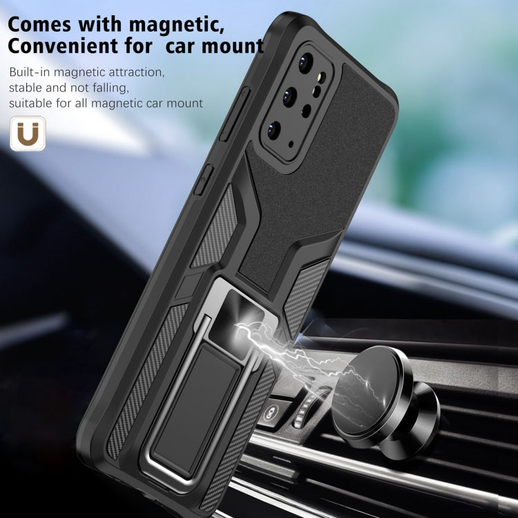 For Samsung Galaxy S20+ Armor 2 in 1 Magnetic Shockproof Phone Case with Foldable Holder