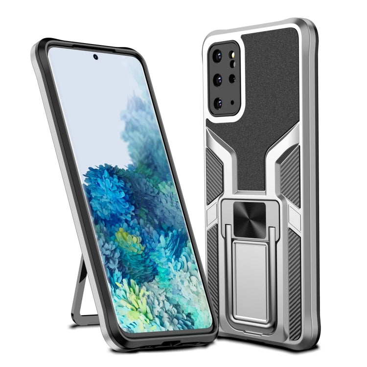 For Samsung Galaxy S20+ Armor 2 in 1 Magnetic Shockproof Phone Case with Foldable Holder