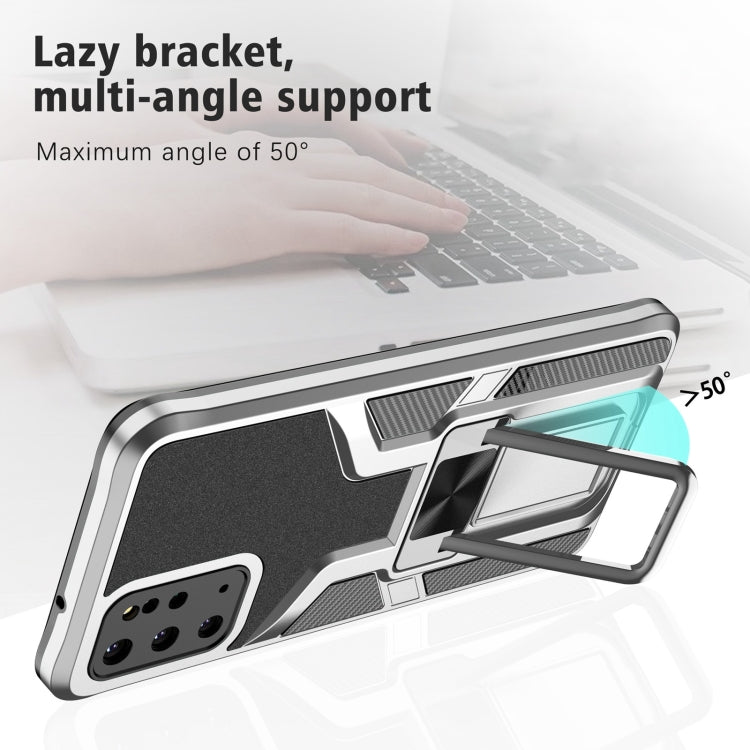 For Samsung Galaxy S20+ Armor 2 in 1 Magnetic Shockproof Phone Case with Foldable Holder