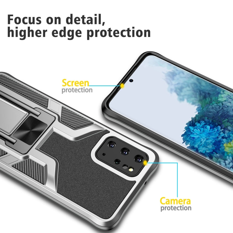For Samsung Galaxy S20+ Armor 2 in 1 Magnetic Shockproof Phone Case with Foldable Holder