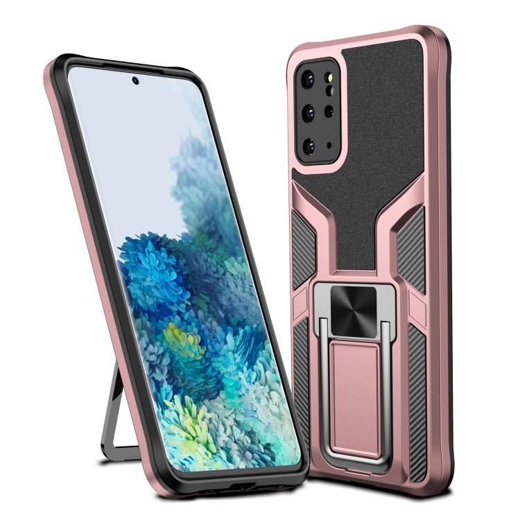 For Samsung Galaxy S20+ Armor 2 in 1 Magnetic Shockproof Phone Case with Foldable Holder