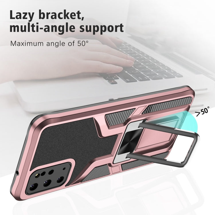 For Samsung Galaxy S20+ Armor 2 in 1 Magnetic Shockproof Phone Case with Foldable Holder