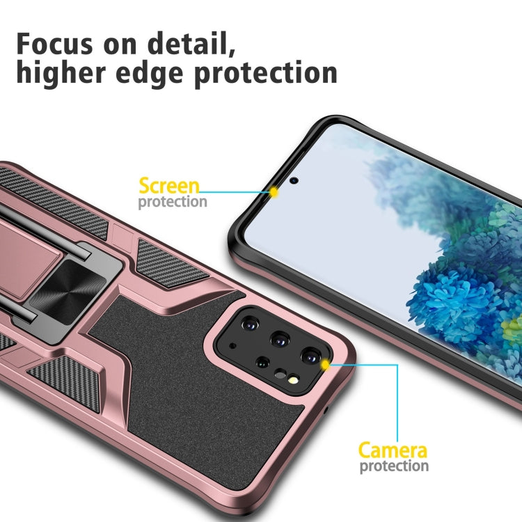 For Samsung Galaxy S20+ Armor 2 in 1 Magnetic Shockproof Phone Case with Foldable Holder