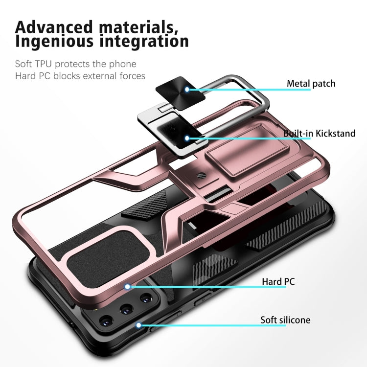 For Samsung Galaxy S20+ Armor 2 in 1 Magnetic Shockproof Phone Case with Foldable Holder
