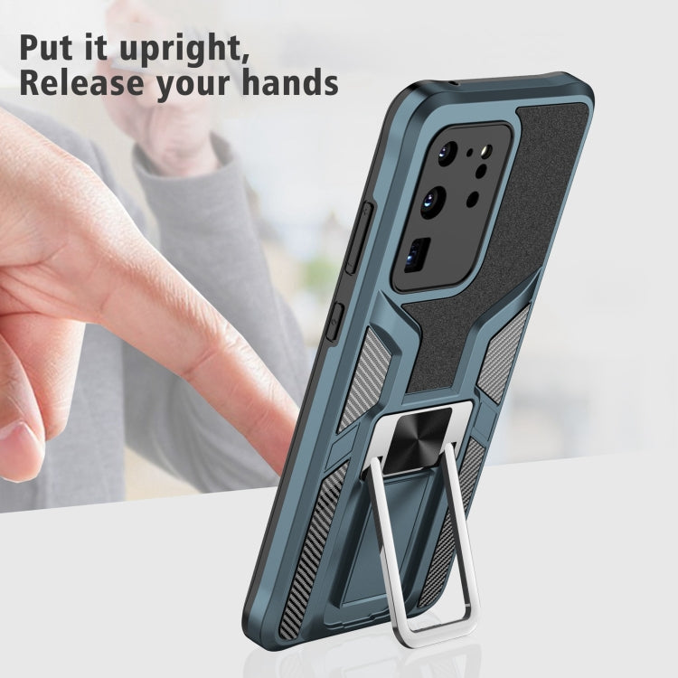 For Samsung Galaxy S20 Ultra Armor 2 in 1 Magnetic Shockproof Phone Case with Foldable Holder
