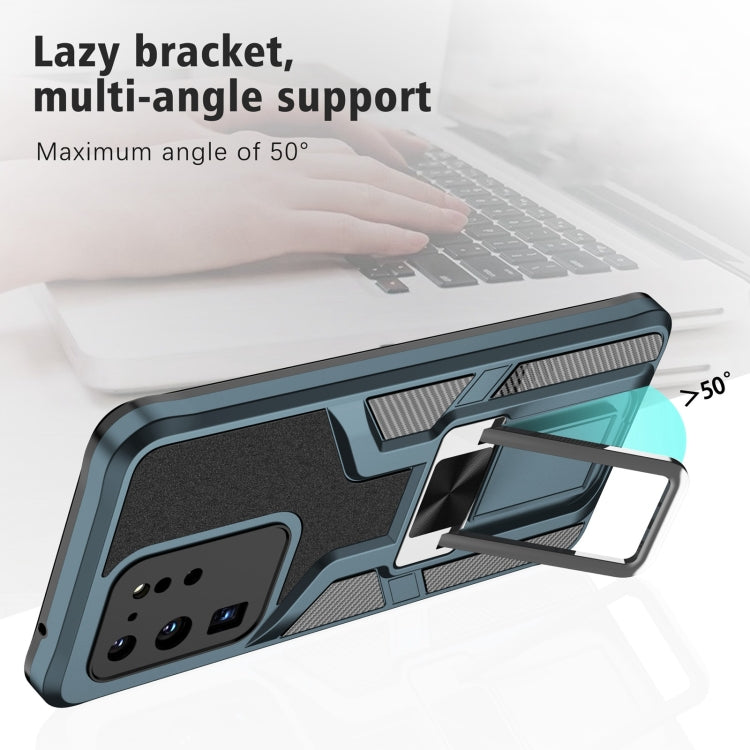 For Samsung Galaxy S20 Ultra Armor 2 in 1 Magnetic Shockproof Phone Case with Foldable Holder