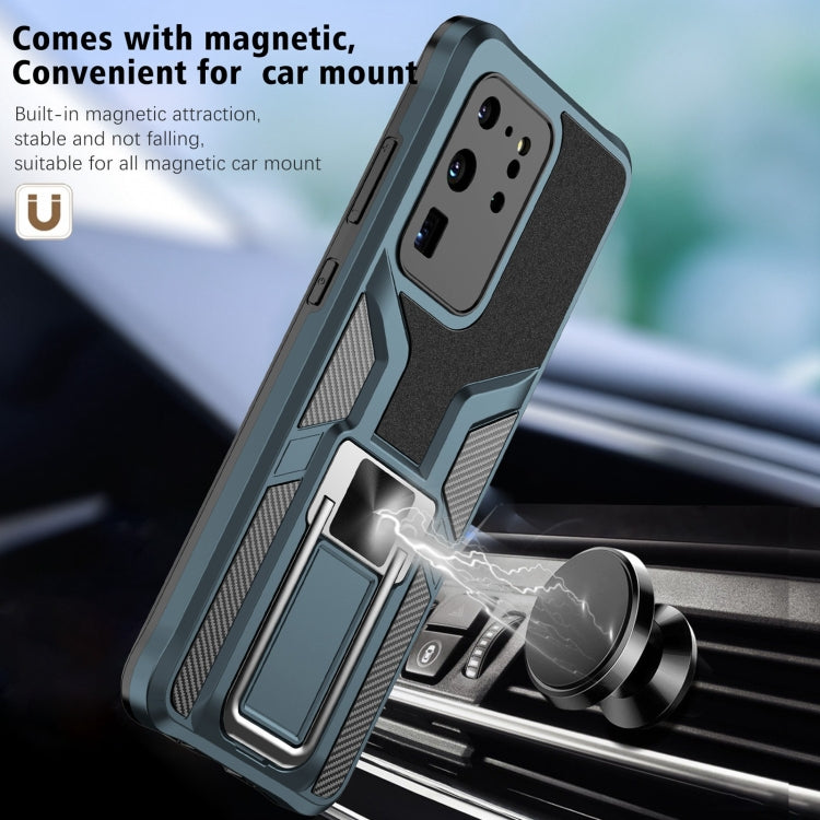 For Samsung Galaxy S20 Ultra Armor 2 in 1 Magnetic Shockproof Phone Case with Foldable Holder