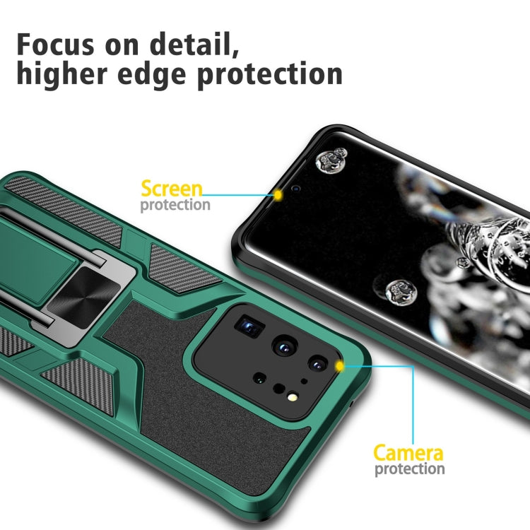 For Samsung Galaxy S20 Ultra Armor 2 in 1 Magnetic Shockproof Phone Case with Foldable Holder