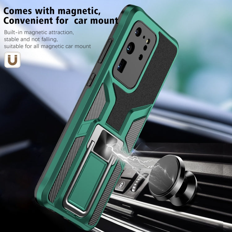 For Samsung Galaxy S20 Ultra Armor 2 in 1 Magnetic Shockproof Phone Case with Foldable Holder