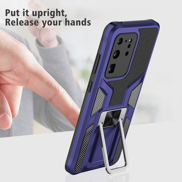 For Samsung Galaxy S20 Ultra Armor 2 in 1 Magnetic Shockproof Phone Case with Foldable Holder
