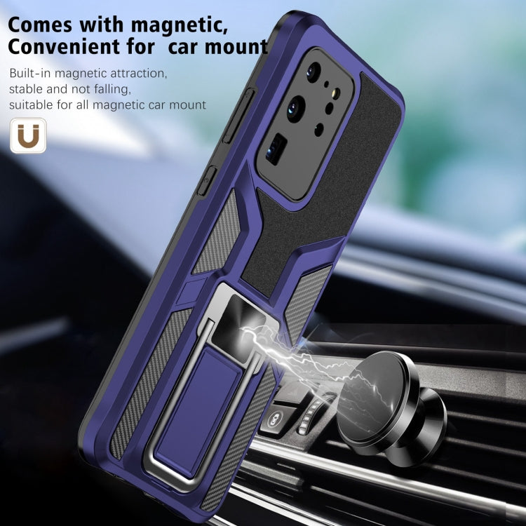For Samsung Galaxy S20 Ultra Armor 2 in 1 Magnetic Shockproof Phone Case with Foldable Holder