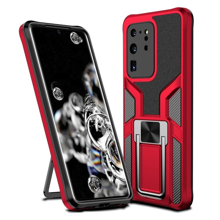 For Samsung Galaxy S20 Ultra Armor 2 in 1 Magnetic Shockproof Phone Case with Foldable Holder