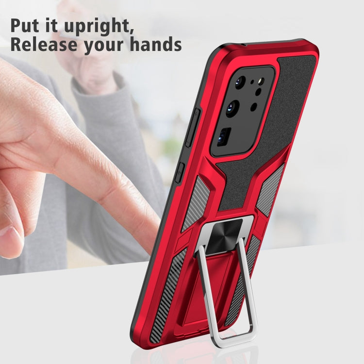 For Samsung Galaxy S20 Ultra Armor 2 in 1 Magnetic Shockproof Phone Case with Foldable Holder