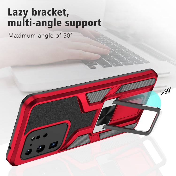 For Samsung Galaxy S20 Ultra Armor 2 in 1 Magnetic Shockproof Phone Case with Foldable Holder
