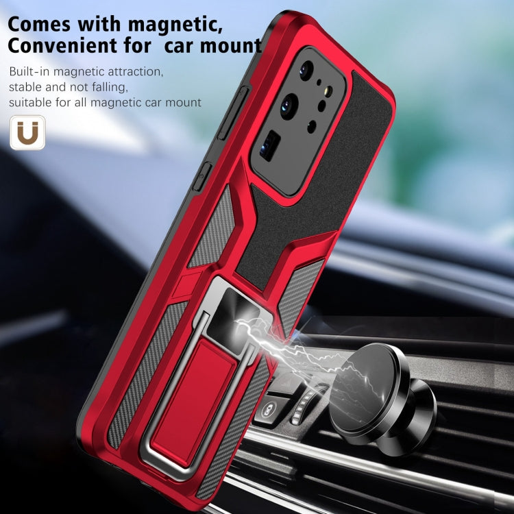 For Samsung Galaxy S20 Ultra Armor 2 in 1 Magnetic Shockproof Phone Case with Foldable Holder