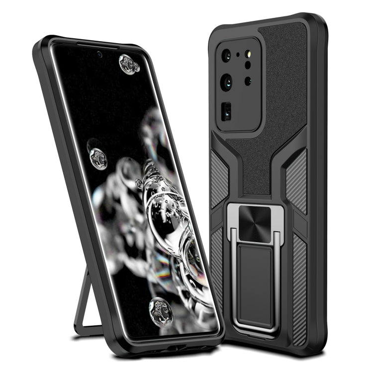 For Samsung Galaxy S20 Ultra Armor 2 in 1 Magnetic Shockproof Phone Case with Foldable Holder
