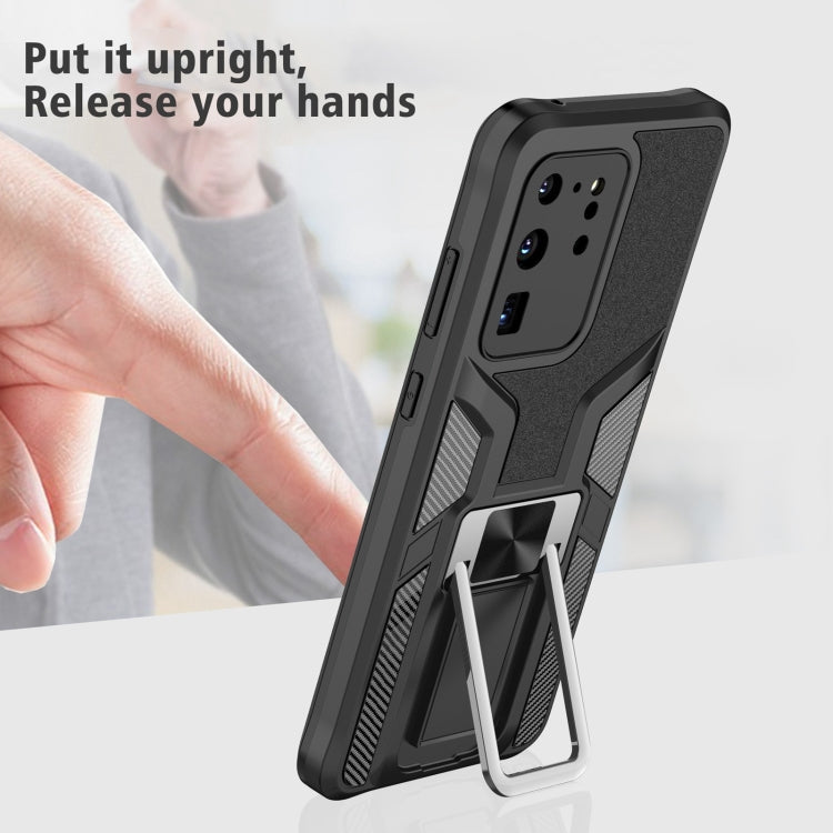For Samsung Galaxy S20 Ultra Armor 2 in 1 Magnetic Shockproof Phone Case with Foldable Holder