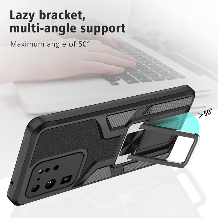 For Samsung Galaxy S20 Ultra Armor 2 in 1 Magnetic Shockproof Phone Case with Foldable Holder