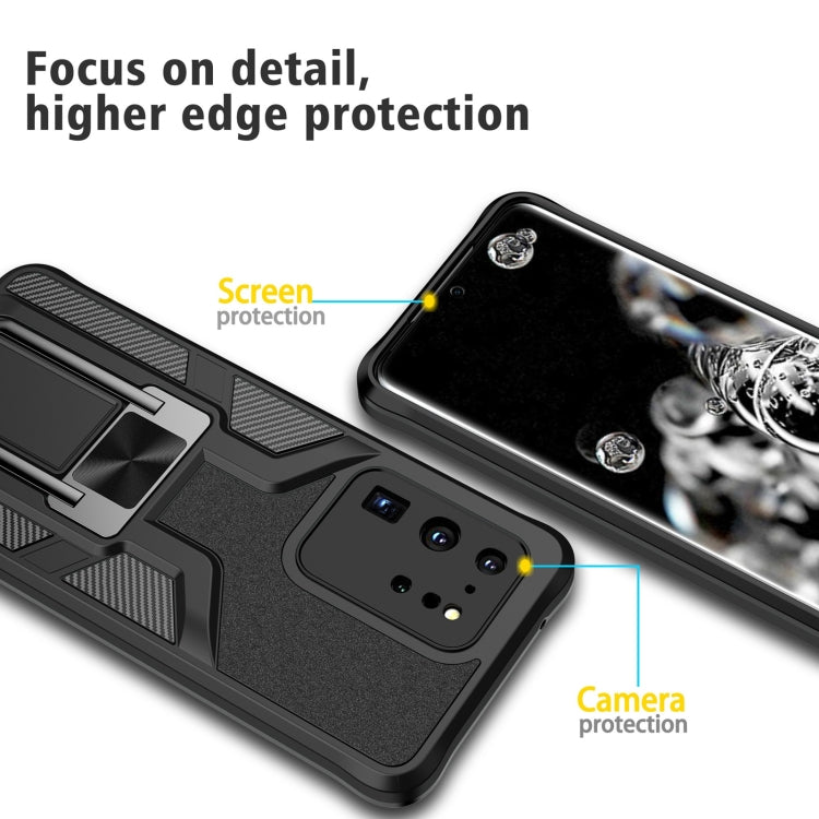 For Samsung Galaxy S20 Ultra Armor 2 in 1 Magnetic Shockproof Phone Case with Foldable Holder