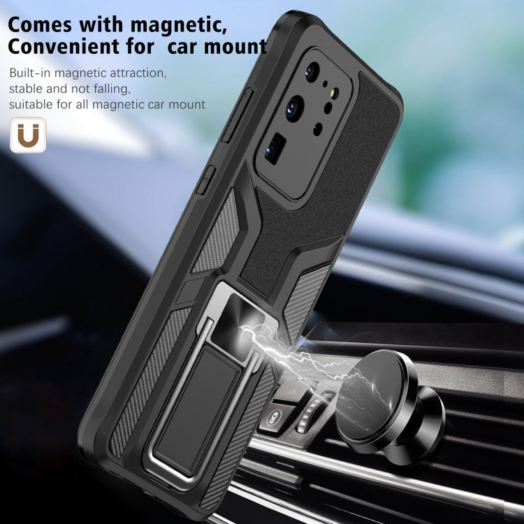 For Samsung Galaxy S20 Ultra Armor 2 in 1 Magnetic Shockproof Phone Case with Foldable Holder