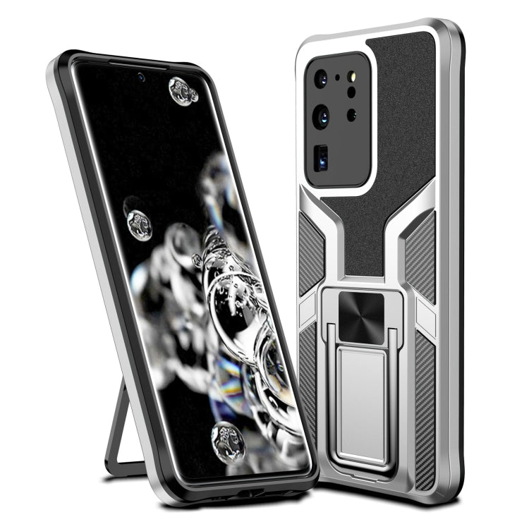 For Samsung Galaxy S20 Ultra Armor 2 in 1 Magnetic Shockproof Phone Case with Foldable Holder