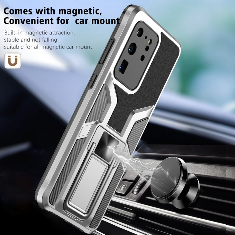 For Samsung Galaxy S20 Ultra Armor 2 in 1 Magnetic Shockproof Phone Case with Foldable Holder
