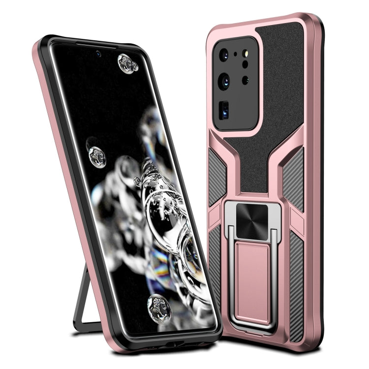 For Samsung Galaxy S20 Ultra Armor 2 in 1 Magnetic Shockproof Phone Case with Foldable Holder