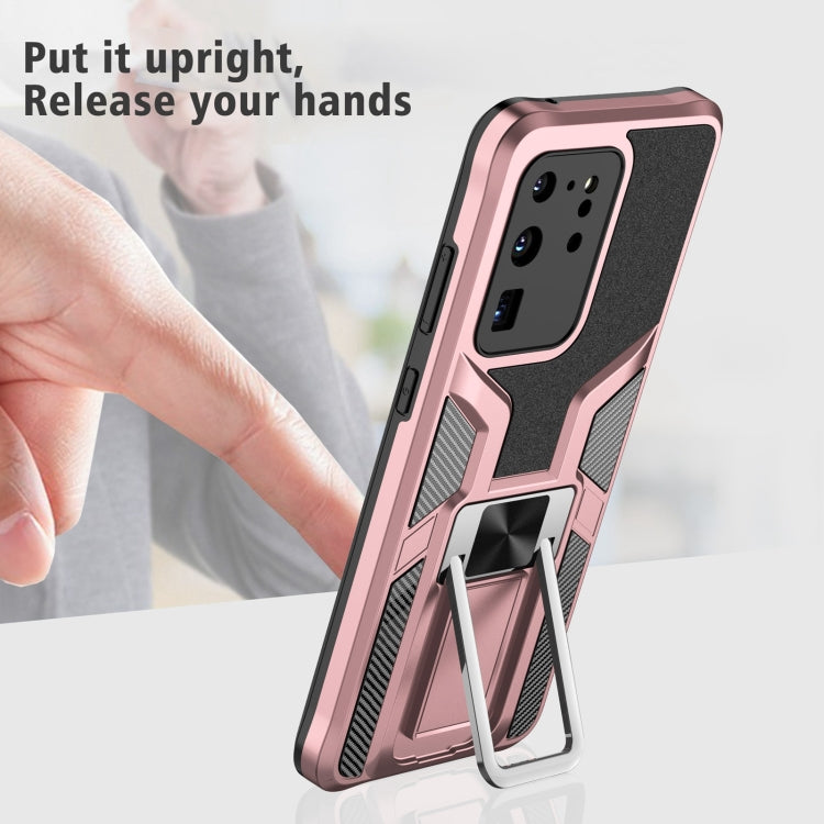 For Samsung Galaxy S20 Ultra Armor 2 in 1 Magnetic Shockproof Phone Case with Foldable Holder