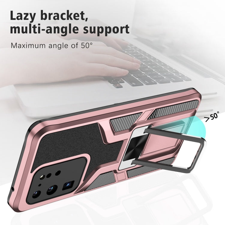 For Samsung Galaxy S20 Ultra Armor 2 in 1 Magnetic Shockproof Phone Case with Foldable Holder