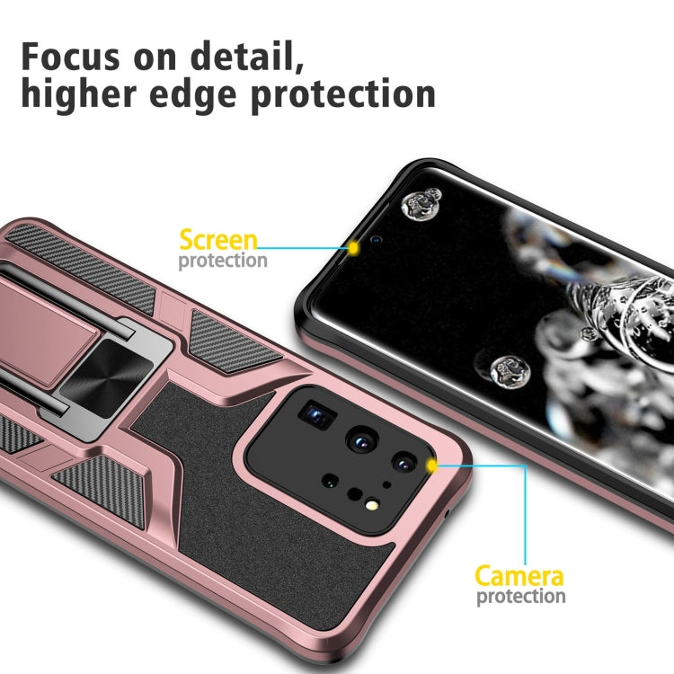 For Samsung Galaxy S20 Ultra Armor 2 in 1 Magnetic Shockproof Phone Case with Foldable Holder