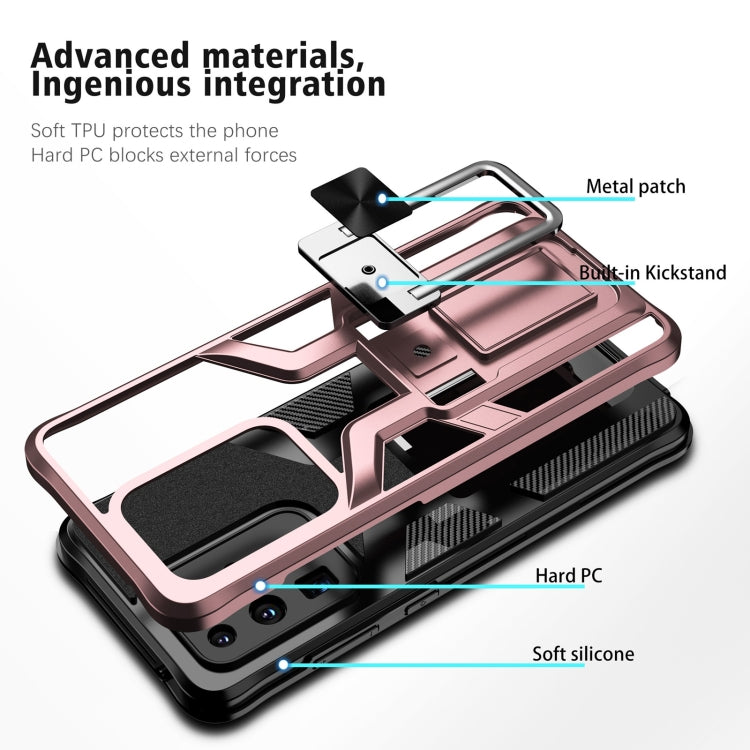 For Samsung Galaxy S20 Ultra Armor 2 in 1 Magnetic Shockproof Phone Case with Foldable Holder