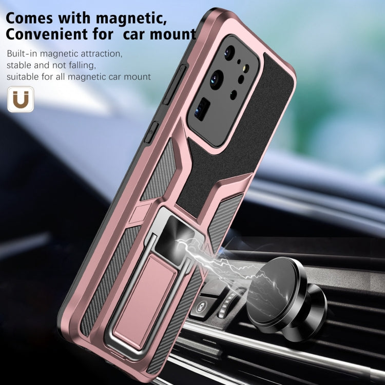 For Samsung Galaxy S20 Ultra Armor 2 in 1 Magnetic Shockproof Phone Case with Foldable Holder