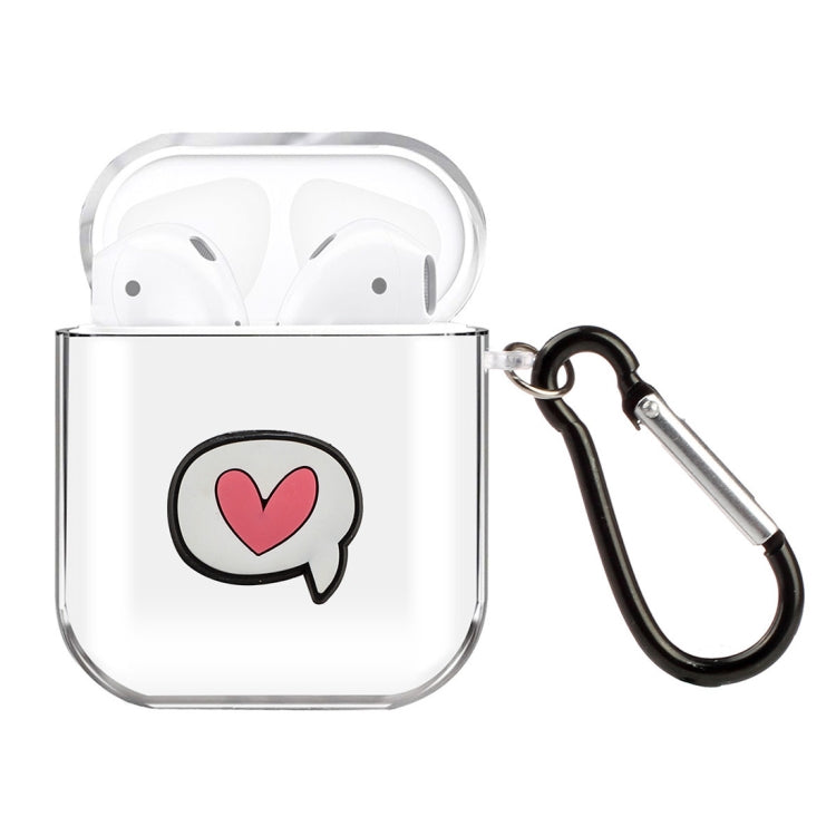 For AirPods 1 / 2 High Transparent TPU Silicone Patch Earphone Protective Case with Hook