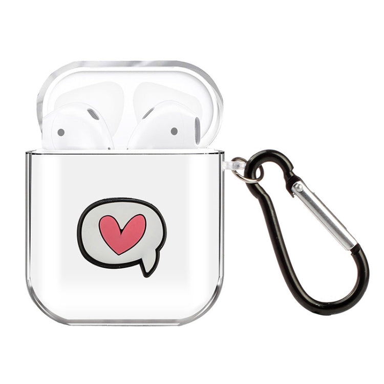 For AirPods 1 / 2 High Transparent TPU Silicone Patch Earphone Protective Case with Hook