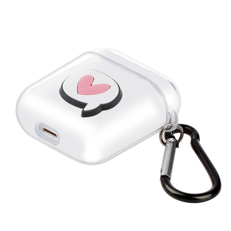 For AirPods 1 / 2 High Transparent TPU Silicone Patch Earphone Protective Case with Hook