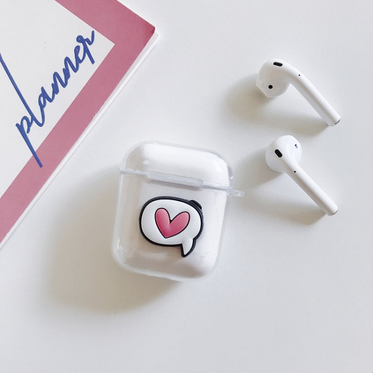 For AirPods 1 / 2 High Transparent TPU Silicone Patch Earphone Protective Case with Hook