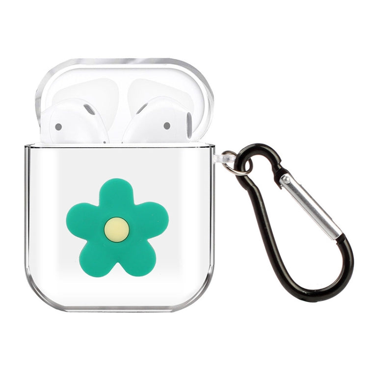For AirPods 1 / 2 High Transparent TPU Silicone Patch Earphone Protective Case with Hook