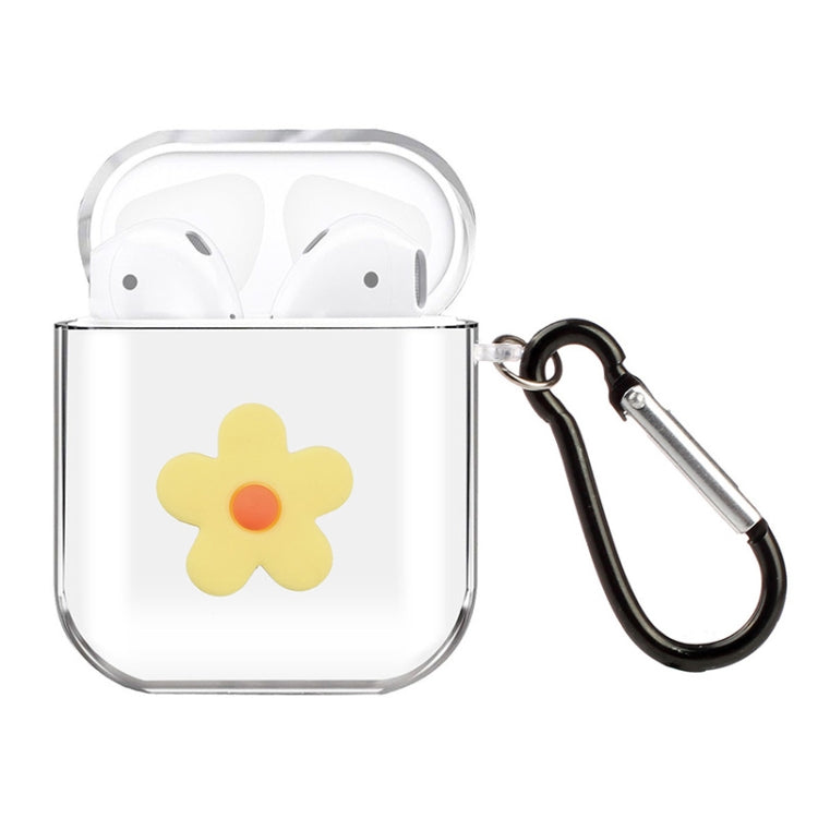 For AirPods 1 / 2 High Transparent TPU Silicone Patch Earphone Protective Case with Hook