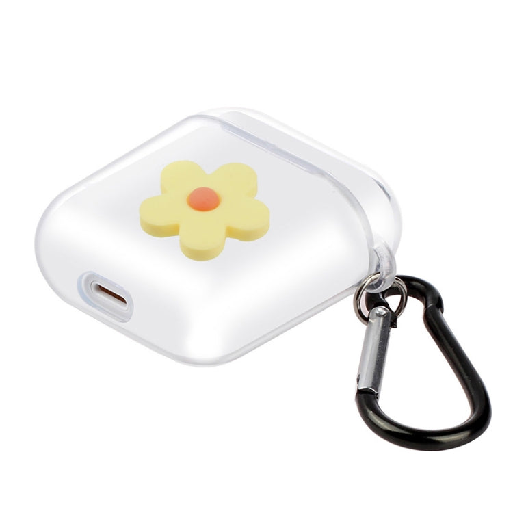 For AirPods 1 / 2 High Transparent TPU Silicone Patch Earphone Protective Case with Hook