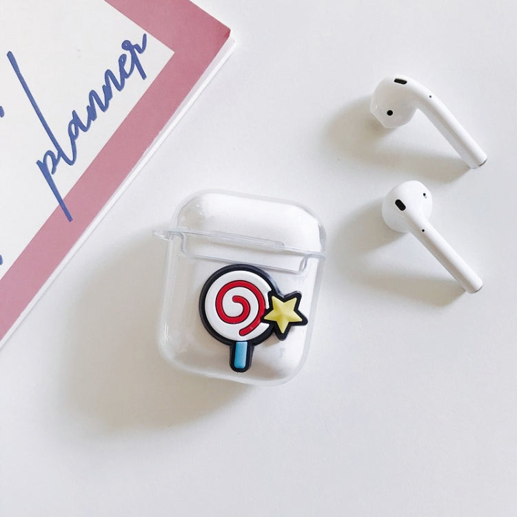 For AirPods 1 / 2 High Transparent TPU Silicone Patch Earphone Protective Case with Hook
