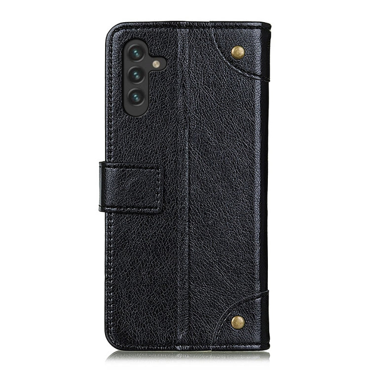 For Samsung Galaxy A13 5G Copper Buckle Nappa Texture Horizontal Flip Leather Phone Case