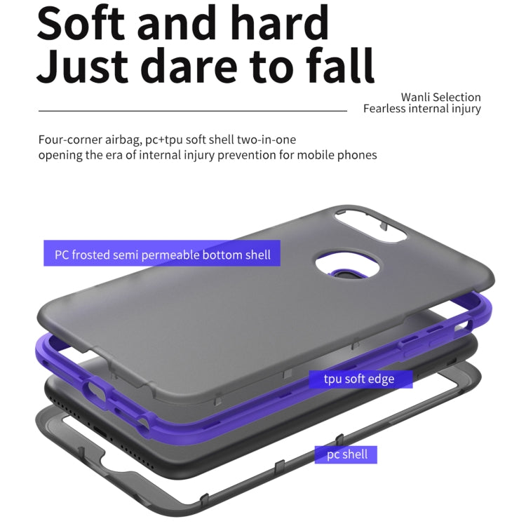 Skin Feel 360 Degrees Full Package PC + TPU Combination Phone Case For iPhone 8 Plus & 7 Plus